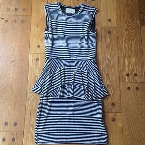 Black and white striped dress